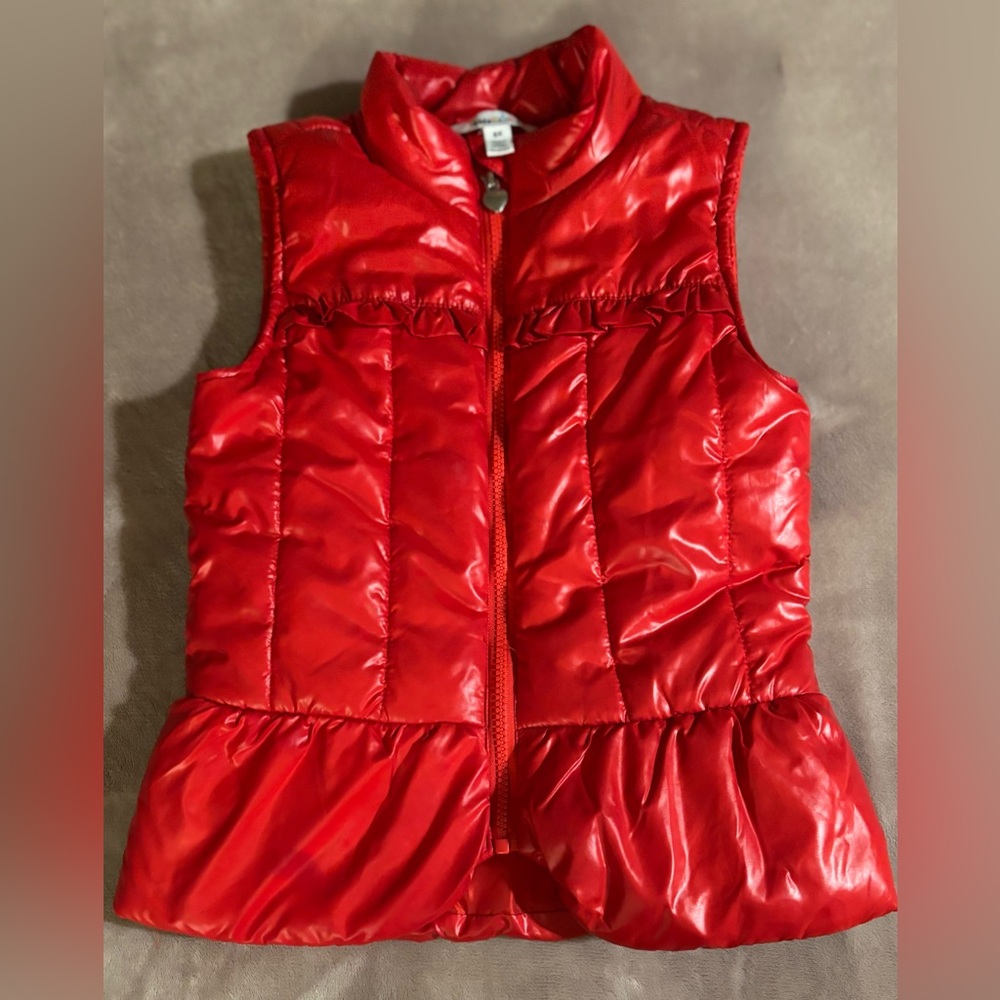 KIDS Headquarters Red Puffer Vest. Ruffled Tier Bottom | 6X |